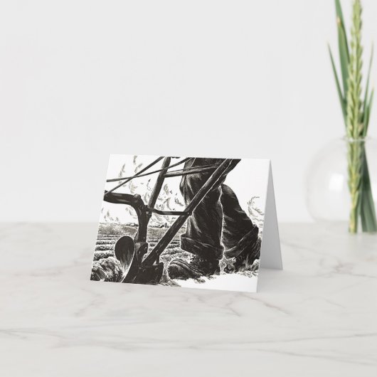 懸命作業用に感謝していフロー サンキューカード (正面)