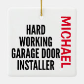 懸命作業用ガレージドアインストーラカスタム セラミックオーナメント (裏面)