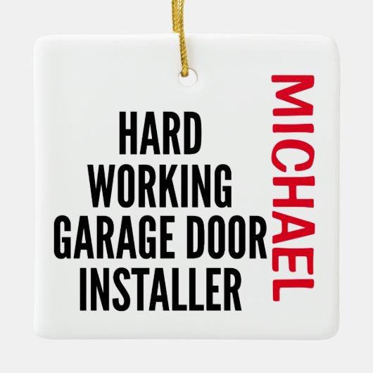 懸命作業用ガレージドアインストーラカスタム セラミックオーナメント (正面)