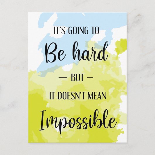 懸命作業 |水彩勇気付けられる ポストカード (正面)