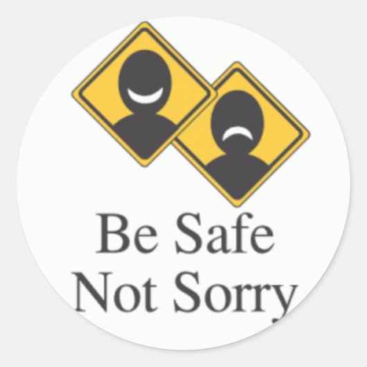 懸命帽子シール – 安全 ラウンドシール (正面)