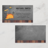 懸命帽子 |ツール |木革の背景 名刺 (正面/裏面)