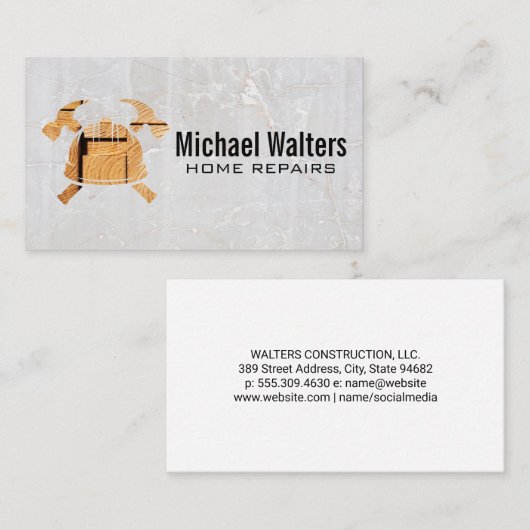 懸命帽子 |ハンマー |建築修復 名刺 (正面/裏面)