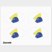 懸命帽子 楕円形シール (シート)