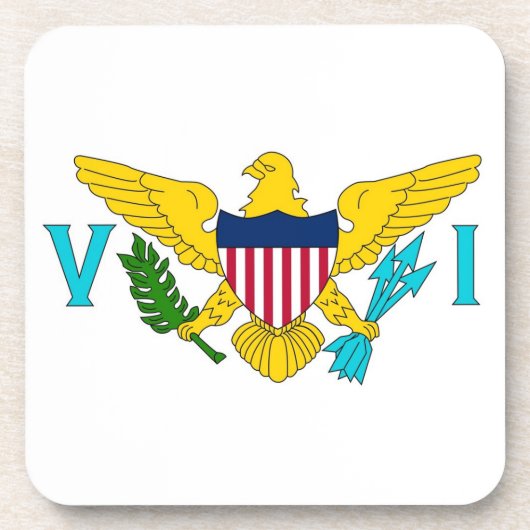 懸命諸島国旗を持つプラスチックのコースター コースター (正面)