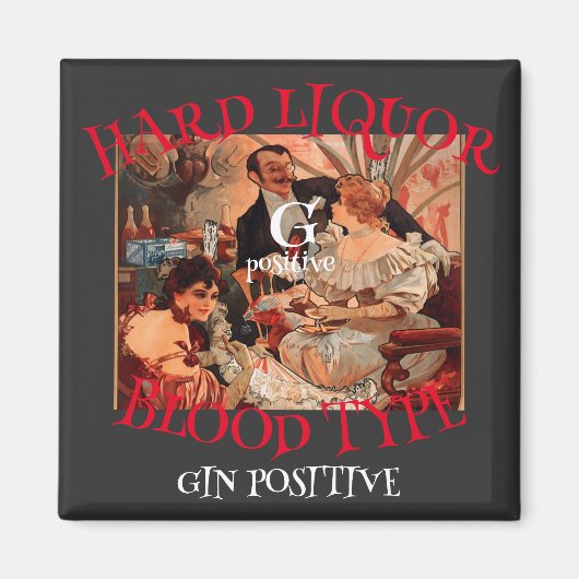 懸命酒血液型G 前向きGIN マグネット (正面)