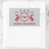 懸命頭の紋章ヤギの長方形シール 長方形シール (バッグ)