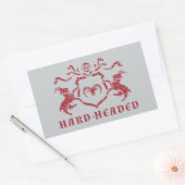 懸命頭の紋章ヤギの長方形シール 長方形シール (封筒)