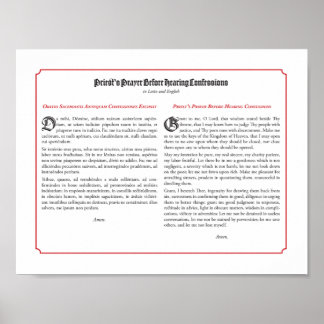 懺悔前の僧の祈りの言葉 ポスター