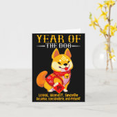 戌年干支守護神亥年生まれの方のラッキーアイテム カード (黄色い花)