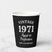 成おもしろい人から成人まで50歳の誕生パーティーブラック 紙コップ (裏面)