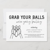 成人おもしろいボーリングパーティの招待状 招待状 (正面)