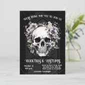 成人ハローウィンパーティスカルゴシックヴィンテージ 招待状 (スタンド正面)
