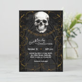 成人ハローウィンパーティスカルゴシックヴィンテージ 招待状 (スタンド正面)
