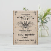 成人ハローウィンパーティヴィンテージゴシックこうもりインビタット 招待状 (スタンド正面)