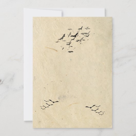 成人ハローウィンパーティヴィンテージゴシックこうもり 招待状 (裏面)