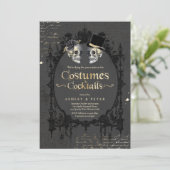 成人ハローウィンパーティヴィンテージゴシックスカルインビタット 招待状 (スタンド正面)