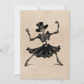 成人ハローウィンパーティヴィンテージゴシックスカル 招待状 (裏面)