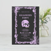 成人ハローウィンパーティヴィンテージゴシックスカル 招待状 (スタンド正面)
