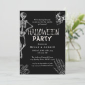 成人ハローウィンパーティヴィンテージゴシックスカル 招待状 (スタンド正面)