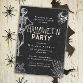 成人ハローウィンパーティヴィンテージゴシックスカル 招待状