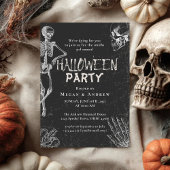 成人ハローウィンパーティヴィンテージゴシックスカル 招待状