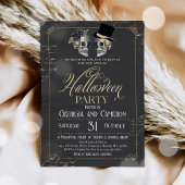 成人ハローウィンパーティヴィンテージゴシックスカル 招待状