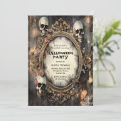 成人ハローウィンパーティヴィンテージゴシック招待状 シーズンカード (スタンド正面)