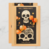 成人ハローウィンパーティヴィンテージゴシック招待状 招待状 (正面/裏面)