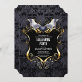 成人ハローウィンパーティヴィンテージゴシック様式バンパイア 招待状 (正面/裏面)