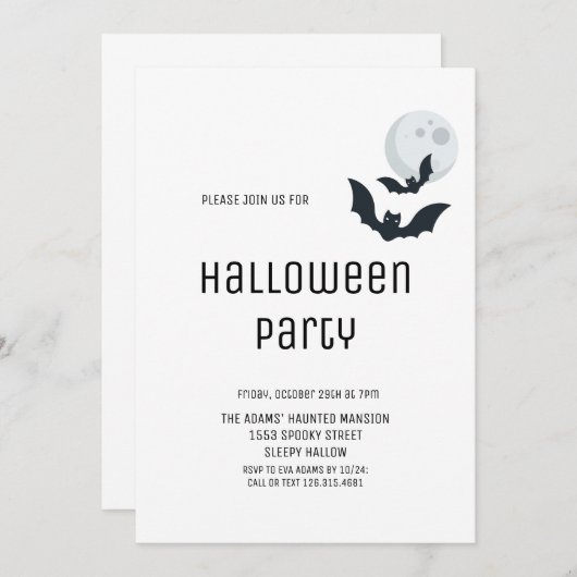 成人ハローウィンパーティ招待状 招待状 (正面/裏面)