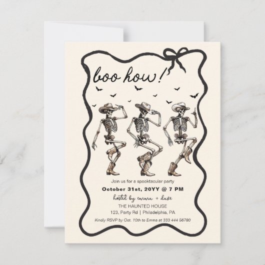 成人ハローウィンパーティ | カウボーイズ骨格踊り 案内状 (正面)