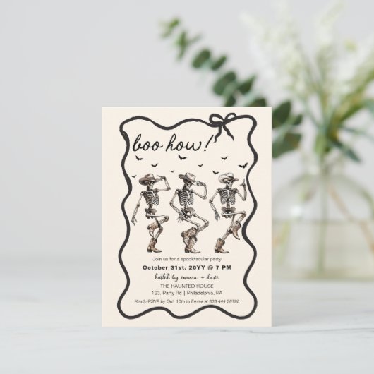 成人ハローウィンパーティ | カウボーイズ骨格踊り 案内状 (スタンド正面)