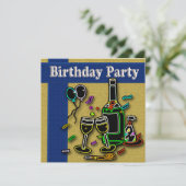 成人バースデーパーティ招待状 招待状 (スタンド正面)