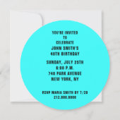 成人バースデーパーティ招待状 招待状 (裏面)