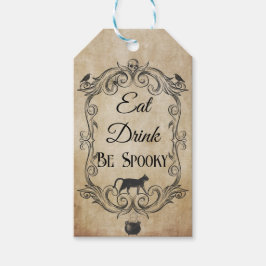 成人ヴィンテージゴシックスカルハローウィンパーティ ギフトタグ