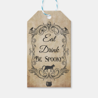 成人ヴィンテージゴシックスカルハローウィンパーティ ギフトタグ