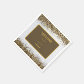 成人合同誕生日パーティー | ホワイトゴールド スタンダードカクテルナプキン (角)