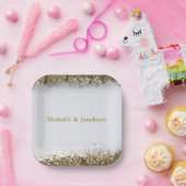 成人合同誕生日パーティー | ホワイトゴールド ペーパープレート (パーティー)