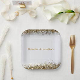 成人合同誕生日パーティー | ホワイトゴールド ペーパープレート