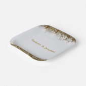 成人合同誕生日パーティー | ホワイトゴールド ペーパープレート (傾斜あり)