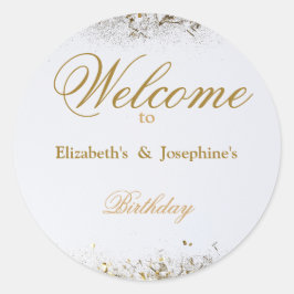 成人合同誕生日パーティー | ホワイトゴールド ラウンドシール