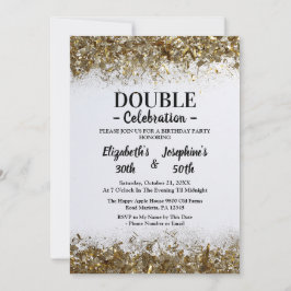 成人合同誕生日パーティー | ホワイトゴールド 招待状