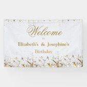 成人合同誕生日パーティー | ホワイトゴールド 横断幕 (横)