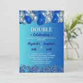 成人合同誕生日パーティー | 青い風船 招待状 (スタンド正面)