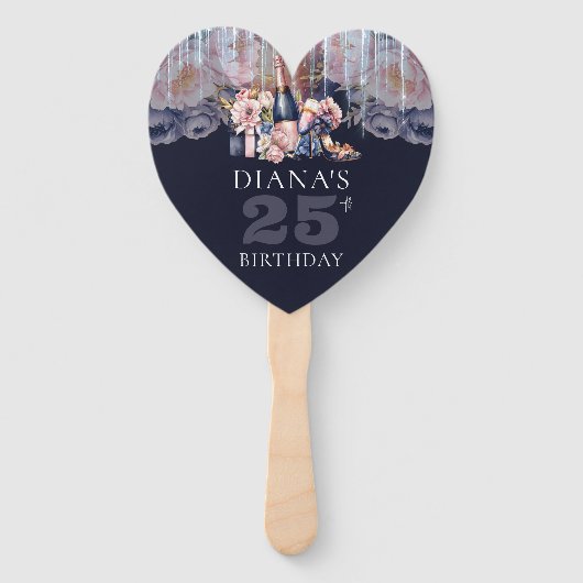 成人向け任意の年の誕生日写真パーソナライズされた ハンドファン (正面)