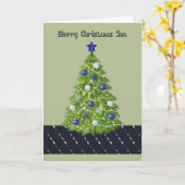 成人息子のクリスマスカード カード (黄色い花)