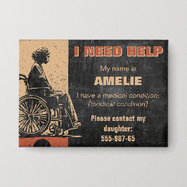 成人救急医療ラベルID 連絡 – 情報 缶バッジ