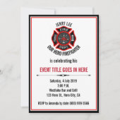 成人消防イベント退職誕生日 招待状 (正面)