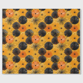 成人用ハロウィーン包装紙ミッドセンチュリーモダン ラッピングペーパー (フラット)